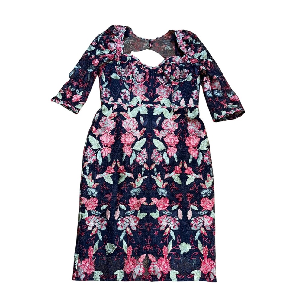 Marchesa Notte navy blue cocktail dress, size‎ 14